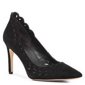 VIA SPIGA Irisa Black Suede Leather Pumps